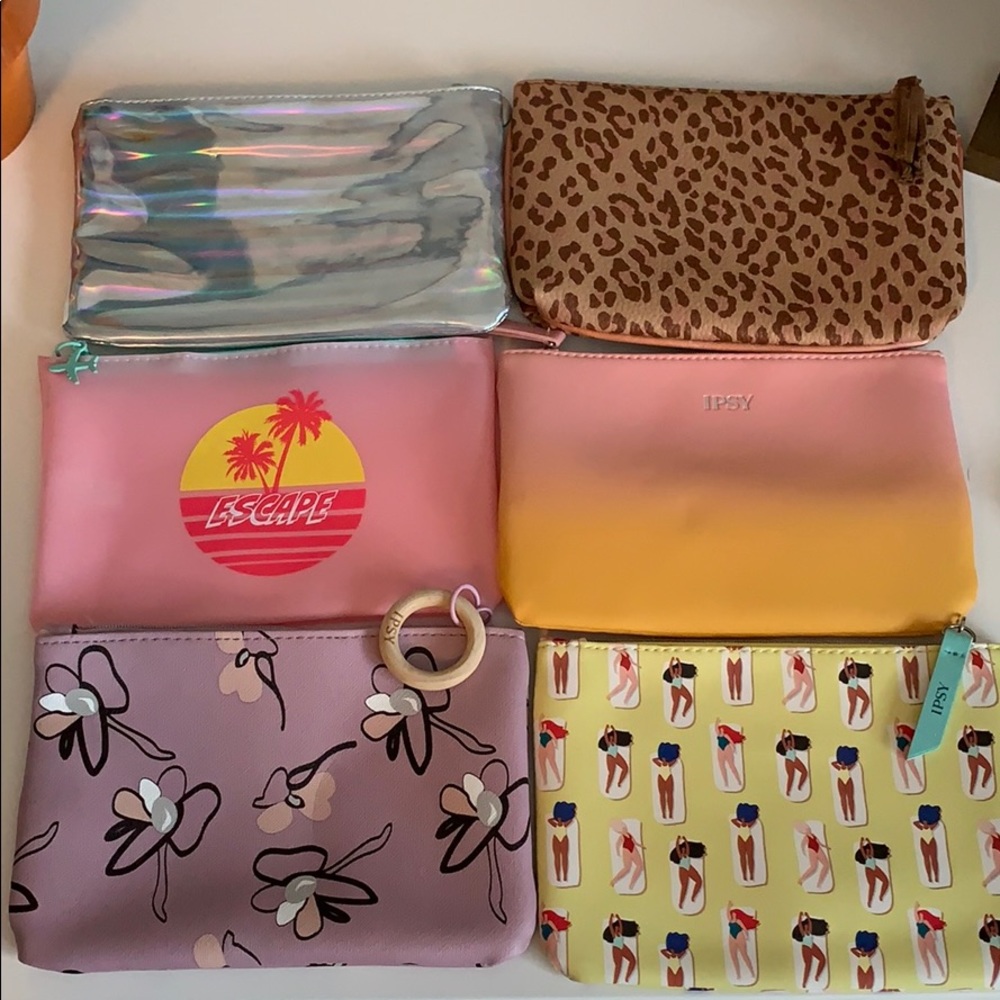 Ipsy Cosmetic Bag Bundle set of 6